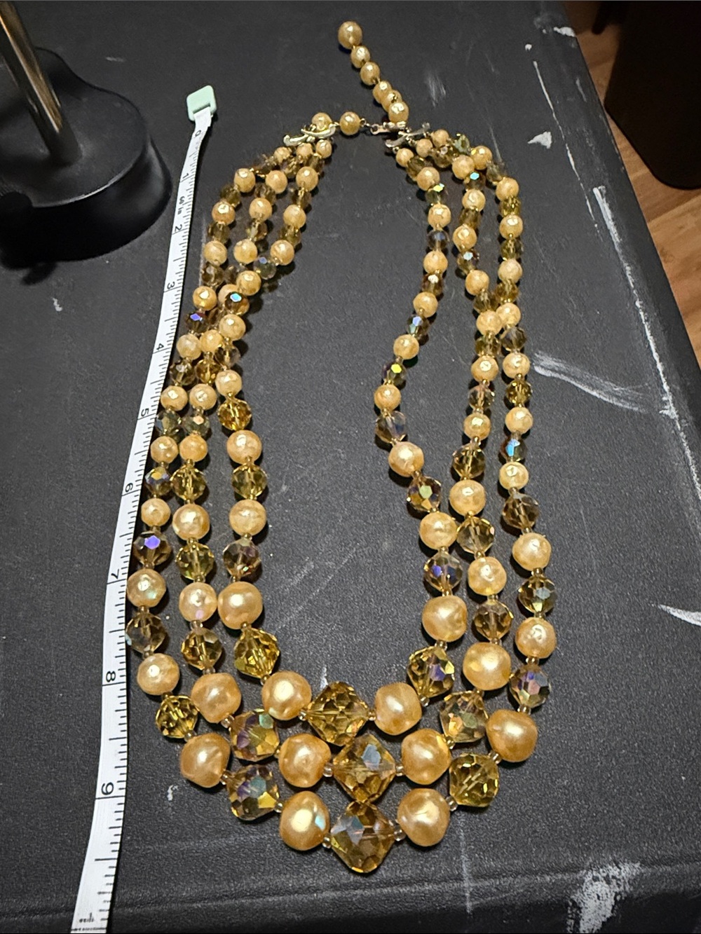 Vintage Laguna Gold-Tone Multi-Strand Beaded Necklace